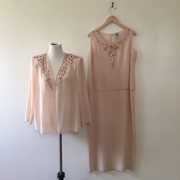 R & M Richards Dresses Vintage 2 Piece Slip Dress Cardigan Poshmark